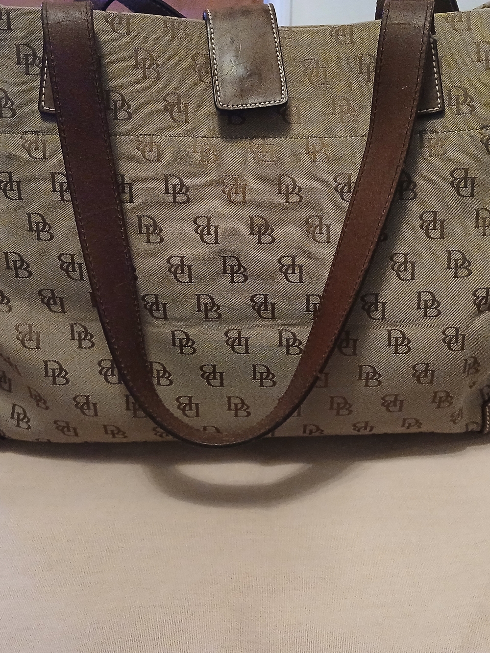 Dooney & Bourke Tan & Brown Signature Canvas Tote
